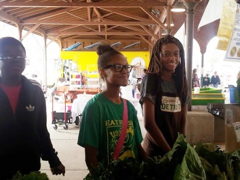 why go downtown? Because I still believe there is hope for the kids downtown. Look at these cute faces waiting to greet you and sell the produce they have grown to you, right downtown in  Detroit's Eastern Market. 